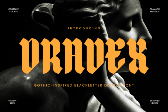 Draven Typeface for Bold Gothic Branding