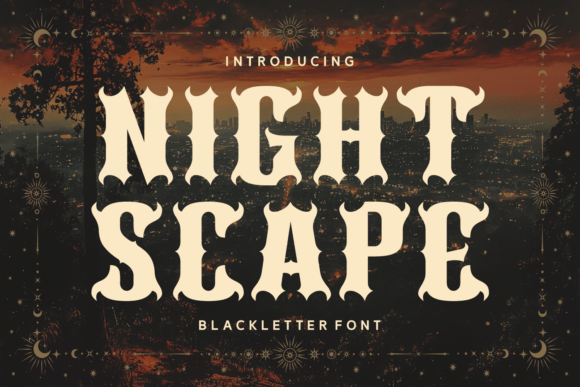 Night Scape Typeface for Bold Gothic Branding